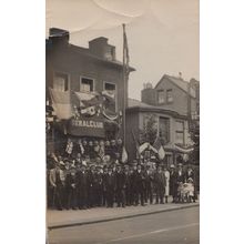Protest Match Gathering at Liberal Politics Club Antique Real Photo Postcard