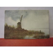 MILL on BARTON BROAD, NORFOLK BROADS used antique postcard by Faulkner 1921 pm /