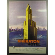 1953 Chicago Sheraton Hotel Ad - In Chicago it's the Sheraton Hotel