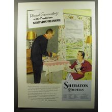 1953 Sheraton Hotels Ad - Pleasant surroundings at the Providence