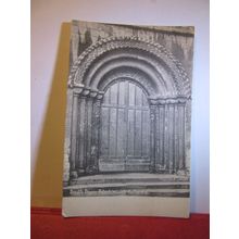 S. DOOR, PETERBOROUGH CATHEDRAL, NORTHAMPTONSHIRE unused antique postcard =