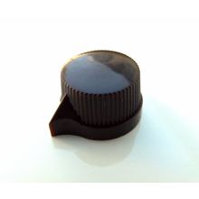 Small brown pointer knob for valve radio, amplifier, guitar pedal 1/4" pots