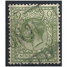 1924 SG427 9d Olive-Green Wmk Block Cypher Good+ Used . ..