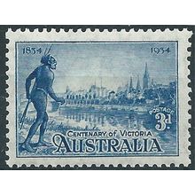 Australia 1934 SG148a 3d Blue Perf 11.5 Mounted Mint .. ..