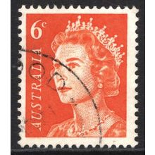 AUSTRALIA 1970: QUEEN ELIZABETH II DEFINITIVES - 6c ORANGE USED (G4)