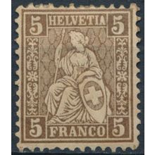 Helvetia: 5c - Switzerland 1862 - NM H - MiNr 22