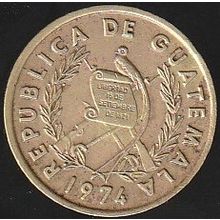 1974 Guatemala 1 Centavo Coin
