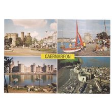 CAERNARFON multi-view unused vintage postcard J.Arthur Dixon PGD 22810 =