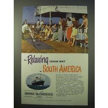 1951 Moore-McCormack Lines Cruise Ad - Relaxing