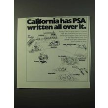 1972 PSA Airlines Ad - California Has Written All Over