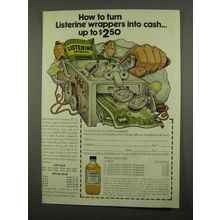 1975 Listerine Antiseptic Ad - Wrappers Into Cash
