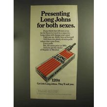 1975 Long Johns Cigarettes Ad - Both Sexes