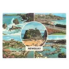 multiview, NEWQUAY, CORNWALL. used postcard. 1985 postmark =