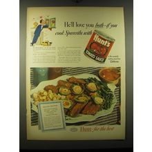 1948 Hunt's Tomato Sauce Ad - recipe for Spareribs - He'll love you both