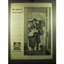 1949 Prudential Insurance Ad - Who helped the Meads to move in?