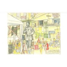 Nelson Mandela Square Johannesburg Stunning Sketch Painting Postcard