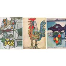 Picasso The Cock Still Life 3x Medici Painting Postcard s