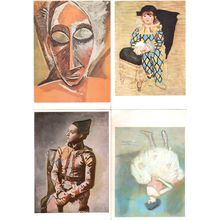 Picasso Ballerina Head The Artists Son Arlequin Assis 4x Painting Postcard s