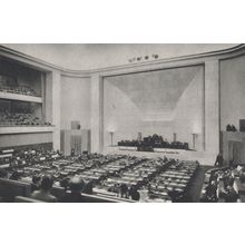 League Of Nations Assembly Hall Switzerland Old Postcard