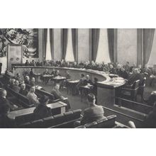League Of Nations Council Chamber Switzerland Old Postcard