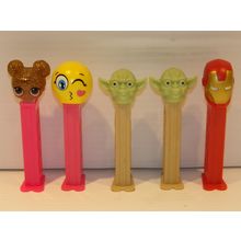 Pez Dispensers Assorted - Yoda Iron Man L.O.L Surprise Queen Bee Kissing Emoji