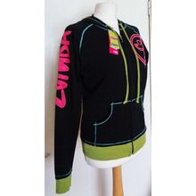 Zumba Long sleeve zip up Instructor Hoodie Sweat Top Black Multi S