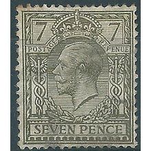 1913 SG387 7d Olive WMk Royal Cypher FIne Used..