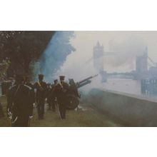 Prince Charles Firing Royal Salute London Tower Bridge June 1982 Royal Postcard