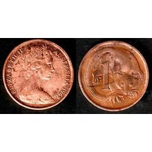 Australia One Cent 1967 Used Coin Possum Queen Elizabeth II 1c QE II cm