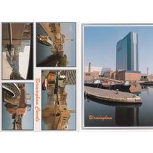 Gas Street Basin Birmingham Hyatt Hotel River 2x Postcard