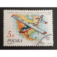 Poland: 1986 - Success of Sportsmen in 1985 - 5 zł Precision Flying - CTO Stamp