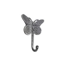 Pack Of 2] Rustic Silver Cast Iron Butterly Decorative Metal Wall Hook 5""