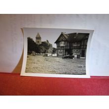 UNKNOWN HOUSE, veteran car small photograph 1930s =