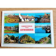 POSTCARD: AYRSHIRE - GREETINGS FROM, VARIOUS VIEWS: 1980's