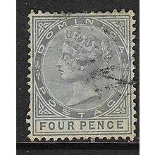 DOMINICA 1886-90 QV WMK CROWN CA 4d USED SG24