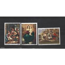 GB.Christmas.Paintings set of 3.Mounted Mint.Jul25a