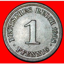Ⰶ EAGLE (1890-1916): GERMANY ★ 1 PFENNIG 1908D BAVARIA! ★LOW START★NO RESERVE