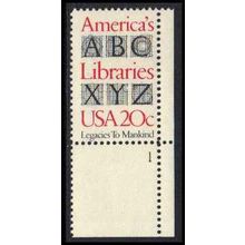 2015 20c Libraries Fine MNH P#S LR 1 ZA3228