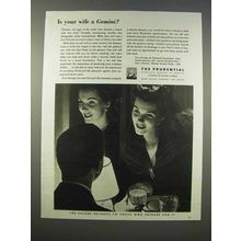 1946 Prudential Insurance Ad - Is your Wife a Gemini?