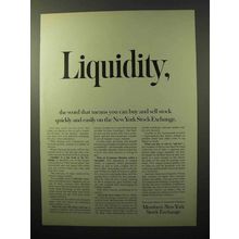 1964 Members New York Stock Exchange Ad - Liquidity