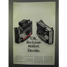 1966 Polaroid Camera Ad - OK, Decision-Maker Decide