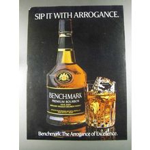 1980 Seagram's Benchmark Bourbon Ad - Sip Arrogance