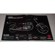 1982 Suzuki GS-550L Motorcycle Ad - Performance