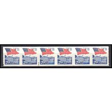 2609v 29c U.S. Flag Over White House Very Fine MNH Strip of 6 Blind Perfs L06137