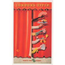 London Thats The Ticket Offer Theatre Old Poster Travel Postcard