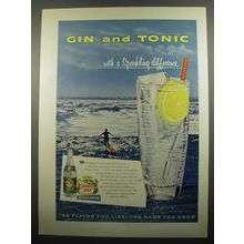 1955 Canada Dry Quinine Water Ad - Gin and tonic ..with a sparkling difference