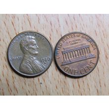 1980d USA 1 Cent Lincoln Memorial Coin