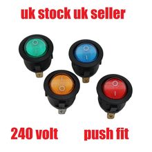 250V 6A Round ROCKER SWITCH ON/OFF I/O 1/0 Light illuminated Bulb Lamp 23mm UK