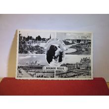 multiview, BOGNOR REGIS, SUSSEX used vintage postcard 1960 pm spaniel dog =