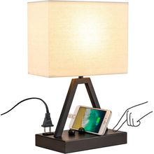 Briever Touch Control Table Lamp, 3-Way Dimmable Desk Lamp with USB C & USB a an